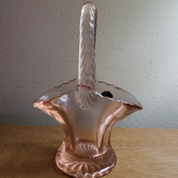 Westmoreland Other - Westmoreland Pink Glass Basket Vase